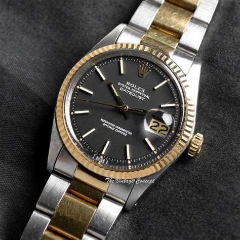 rolex datejust 1601 matt black dial|rolex datejust 1601 36mm.